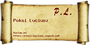 Poksi Luciusz névjegykártya